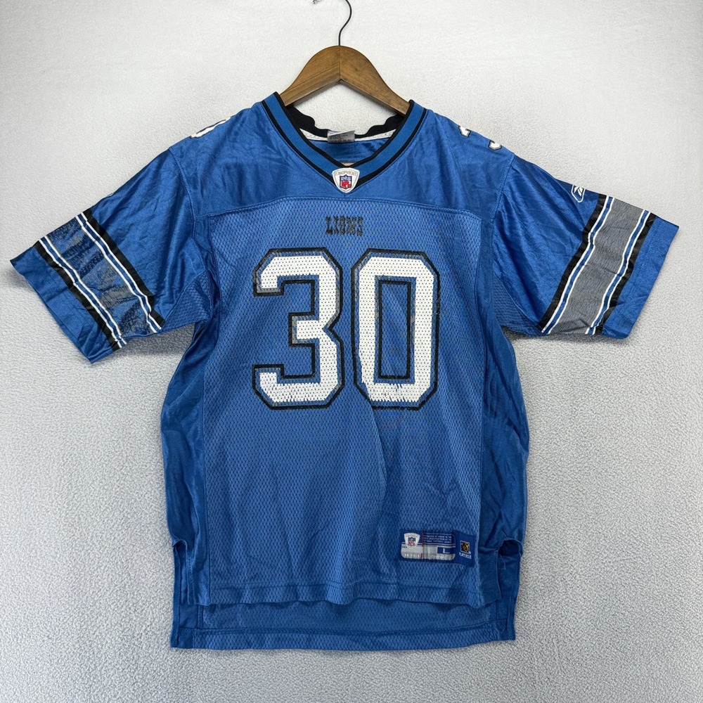 Detroit Lions Football Jersey Boys large Blue Cory Schlesinger Reebok NFL Team